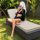 Chaise Lounge Cushion for Outdoor Furniture, Waterproof Fade and Tear Resistant Lounge Deck Chair Cushions for Patio Lawn Pool Resort Hotel, 72x21x3 Inch, Cream