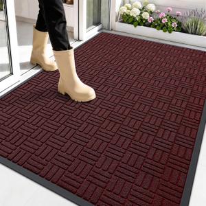OLANLY Front Door Mat Outside Entrance 59x34, Heavy-Duty Rubber Doormat