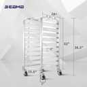BIEAMA 10-Tier Half Sheet Pan Rack, NSF Bun Pan Rack, Aluminum Bakery Rack, Commercial Kitchen Bakery Cooling Rack, Speed Rack with 4 Wheels for 18" x 13" Sheet Pan