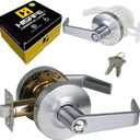 Keyed Entry Grade 2 Commercial Door Locks Heavy Duty Office Door Lever, Non-Handed, UL 3 Hour Fire Rated, ADA Compliant, Satin Chrome Finish 26D, 2-3/4''Backset X-XG-ET-70