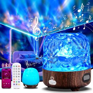 Luminorthe Cube Lamp with Bluetooth Speaker, 16 Color Northern Lights Projector Ocean Crystal Lamp with Remote Control, Night Light for Kids Bedroom, Gifts for Girls, Adults Christmas, Room Decor