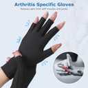 NURCOM Compression Arthritis Gloves, Carpal Tunnel, Tendinitis, Tendonitis, Single Glove for Left & Right Hand, Open Finger Black Large