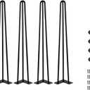 Yahpetes Table Legs Black Heavy Duty Hairpin Furniture Legs with Screws and 4pcs Bonus Rubber Floor Protectors Metal Home DIY Projects (28 inch)
