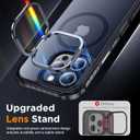 Magnetic for iPhone 16 Pro Max Case, [12FT Military Grade Drop Protection] [Compatible with MagSafe] Built-in Stash Kickstand Shockproof Anti-Scratch Slim Translucent 6.9, Black