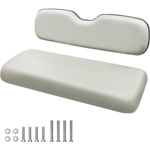 NOKINS Golf Cart Rear Seat Replacement Cushion, Universal Back Seat Cushions for Yamaha/EZGO TXT/RXV/Club Car Precedent/DS, Waterproof Vinyl Leather & Memory Foam, Gray