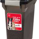 IRIS USA 13 Lbs / 15 Qt WeatherPro Airtight Pet Food Storage Container, For Dog Cat Bird and Other Pet Food Storage Bin, Pet Supplies, Keep Fresh, Easy Access, BPA Free, Smoke