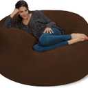 Chill Sack Bean Bag Chair - 5' Giant Memory Foam Lounge Chair with Soft Microfiber Cover  Cozy Furniture for Living Room, Dorm, & Kids' Rooms  Comfortable 5 Ft, Microsuede Lounge Sofa, Chocolate