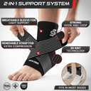 Sleeve Stars Ankle Brace for Women & Men, Ankle Wrap for Sprain, Compression Sleeve for Plantar Fasciitis Relief, Easy Customizable Support: w/ Removable Strap (Single/M:10"-12"/Black)