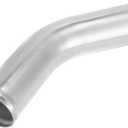 X AUTOHAUX OD 2.5" 63mm Length 12" 300mm Aluminum Alloy Tube Intercooler Pipe 45 Degree Air Intake Tube Silver Tone for Car