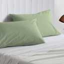 Kamas Egyptian Cotton Sateen Weave Pack of 2 Extra Large Pillowcase to Fit Your Oversized Pancake Large Huge & Gusseted Pillows (Sage Green, Queen Oversize- 23x34)