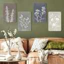 2 x Drsoum Boho Wall Metal Signs Set of 4 Vintage Botanical Prints Retro Plants Rustic Antique Decorative Signs for Bathroom Farmhouse Kitchen Home Decor 12x8in (12L" x 8W")