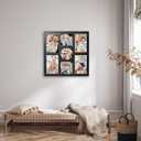 Picture Frame Collage for 4x6 and 4x4 Photos - 7 Openings Black Frame Wall Decor for Tabletop Stand and Wall Mounting - Home and Family Display