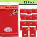Party Dimensions Red Disposable Plastic Tablecloth for Round Tables (12 Pack) 84 inches Table Cloths for Parties, Events & Weddings, Indoors & Outdoors, Plastic Table Cover