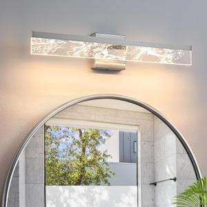 AIJIASI Brushed Nickel Vanity Light for Bathroom - 24 Inch Bathroom Lighting Fixtures Over Mirror 18W 3000K LED Vanity Lights Bar Modern Vanity Light Wall Mount