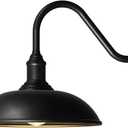 21 Inch Large Dusk to Dawn Outdoor Barn Light, Farmhouse Gooseneck Exterior Light Fixture Wall Mount, Vintage Black Outdoor Barn Light Fixtures,Gooseneck Light Fixtures for Garage