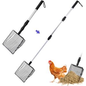 3 in 1 Stretchable Chicken Poop Scooper Chicken Coop Accessories Sifting Shovel for Chicken Coop Chicken Litter Scoop Supplies Separating Poo and Debris from Sand(22.4 to 50 Inch) 3 in 1 Stretchable Chicken Poop Scooper Chicken Coop Accessories Sifting Shovel for Chicken Coop Chicken Litter Scoop Supplies Separating Poo and Debris from Sand(22.4 to 50 Inch)