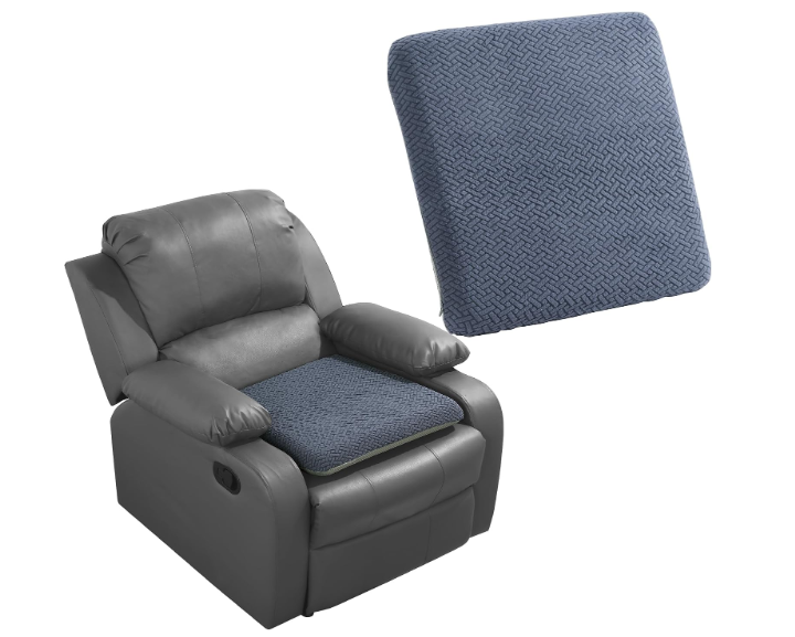 HOMBYS Tufted Furry Recliner Seat Cushion for Elderly Foam Curved Edge Large Square Seat Cushion for Office Chair, Car, Floor Pillow, No Pressure on Thighs (Grey), 20*20*3in