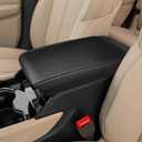 INTGET Car Center Console Armrest Cover for Jeep Grand Cherokee 2022 2023 2024 2025/Grand Cherokee L Accessories 2021-2025 Arm Rest Box Dog Seat Cover Console Lid Protector(Carbon Fiber Texture)