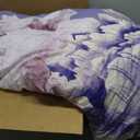 Dobuyly Floral Comforter Set Queen 7 Piece Purple Pink Flower Bed in a Bag