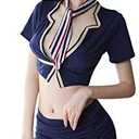 SINMIUANIME Sexy Lingerie Ladies Sexy Hip Skirts Stewardess Uniforms Stewardess Short Skirts Cosplay Lingerie, Spandex Small-XL, 40-60KG.
