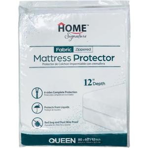 Zippered Waterproof Mattress Protector  6-Sided Encasement, Bed Bug & Dust Mite Proof, 12 Deep Cover for Full Protection (Queen)