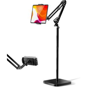 UBeesize Tablet Stand Holder for Bed & Floor, 9.7LB Heavy Duty Adjustable iPad Stand, 360 Swivel, Stretchable Arm, Compatible with iPad Pro Air Mini 12.9/9.7, Kindle, Cell Phones (4.9''-13'')