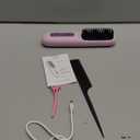 Go Brush Pro - Cordless Hair Straightener Brush Portable Comb for Travel, USB Charging, Fast Heating, with LCD Display (Purple)