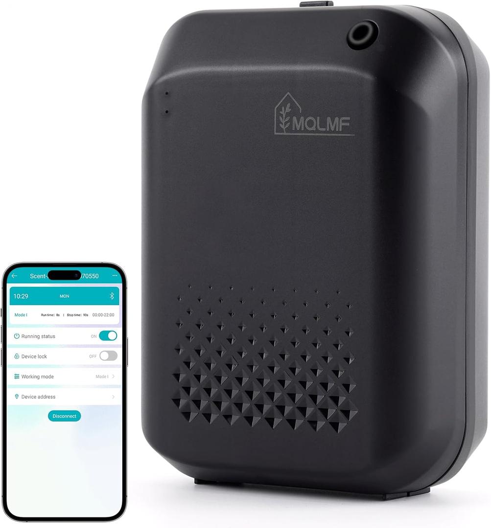 Hotel Collection Diffuser,Wireless Battery - 2000 Sq Ft,Bluetooth App,Waterless Essential Oil Diffuser,Scent Air Machine for Home,Cold Air Diffusers for Home,Nebulizing Diffuser - Black