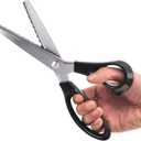Fabric Pinking Shears Craft ScissorsSerrated Scalloped stainless Steel Handled Professional Sewing black Scissors, Scissors for Leather, Tailoring, Paper Crafts Hand shears etc. (Scalloped10mm)