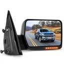 SCITOO Towing Mirror Passenger Side fit for Ford Chrome Automotive Exterior Mirror fit 2004-2014 for F-150 with Amber Turn Signal and Puddle Lights, Power Control, Heated and Manual Folding Features