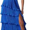 Lulus Mulholland Cutout Plisse Maxi Dress: Plunging V-Neck Evening Dress, Cocktail Party Dress, Formal & Prom Dress, XS