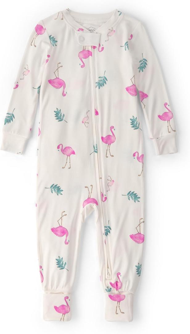 Carter's Baby Girls' Purelysoft 1-piece Pajamas (White Flamingo, 12 Months)