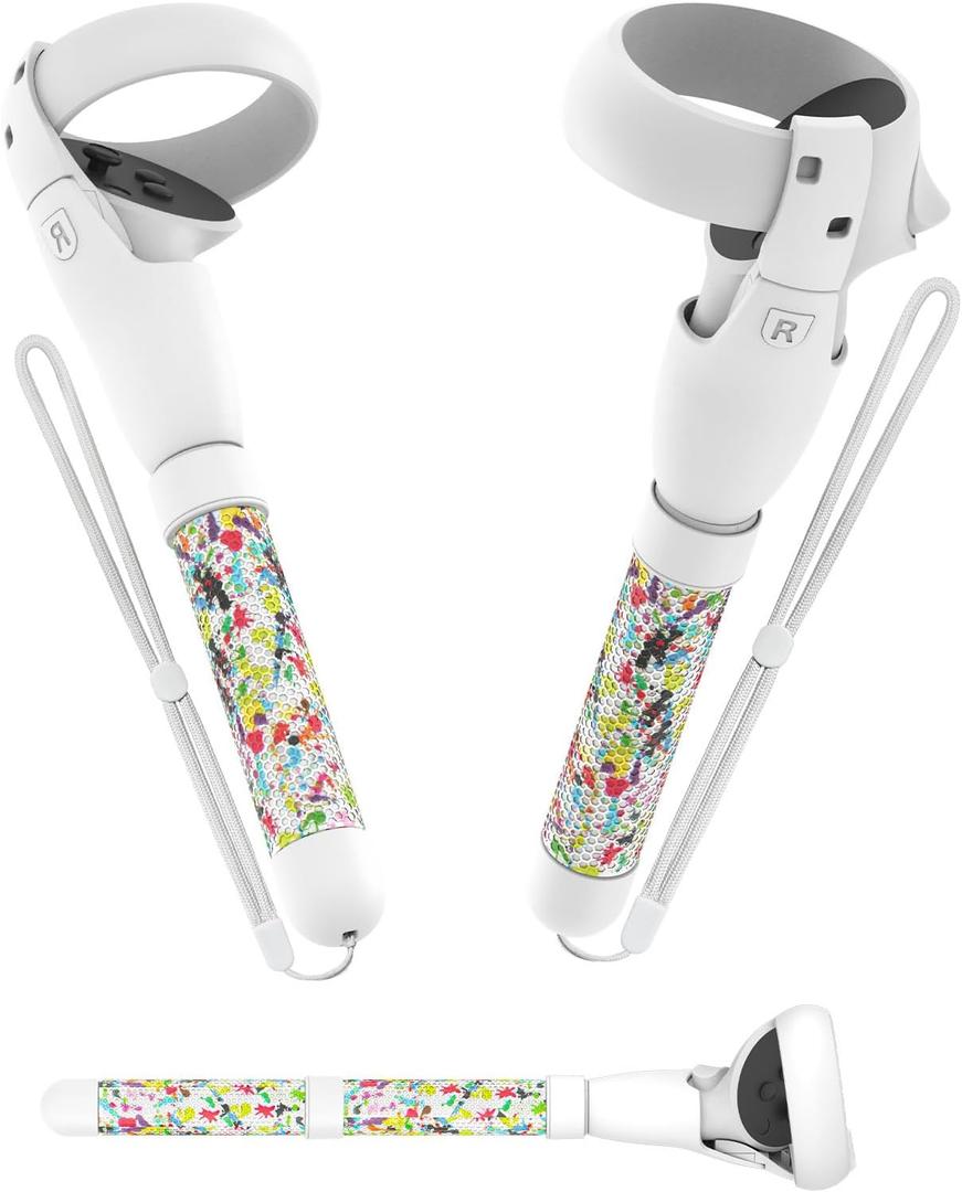 VR Handle Attachment for Meta Quest 2, Extension Controller Accesories, Gorilla Tag Long Arms Grips, for Beat Saber Better Experience (White)