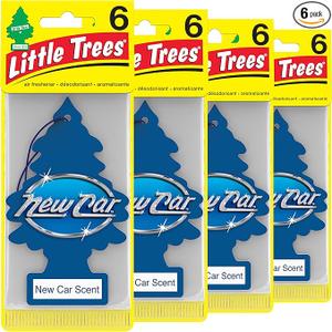 LITTLE TREES Air Fresheners Car Air Freshener. Hanging Tree Provides Long Lasting Scent for Auto or Home. New Car Scent, 6 Air Fresheners