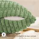 QUORGVES Light Green Corduroy Pillow Covers 20x20 Inch Set of 2, Soft Striped Decorative Square Throw Pillow Covers, Decor Cushion Covers for Bed Sofa Couch Bedroom Living Room