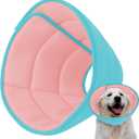 Mosago Soft Dog Cone Collar After Surgery Alternative for Dogs to Stop Licking, Comfy Collars for Large/Medium/Small Pet, Adjustable Elizabethan Neuter Recovery E Cones of Shame Neck & Head Ecollars (L (Fit 20-49 lb Dog), Light Blue/Pink)