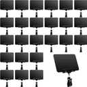 24 Pcs Mini Chalkboard Signs with Rotatable Clip, Double Head Sign Clips Erasable Plastic Price Display Clip Holder for Business Retail Food Clothing Rack Shelf Basket Sign Display