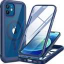 Miracase Magnetic for iPhone 12 mini Case, [360 Full-Body Protection & Complete Camera Guard], Drop & Scratch-Resistant, Shockproof, Stylish Clear iPhone Case, iPhone 12 mini Cover, Blue