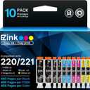 E-Z Ink Compatible Ink Cartridge Replacement for Canon PGI-220 PGI220 CLI-221 CLI221 to use with PIXMA MX860 MX870 MP620 MP560 (2 Large Black, 2 Cyan, 2 Magenta, 2 Yellow, 2 Small Black) 10 Pack