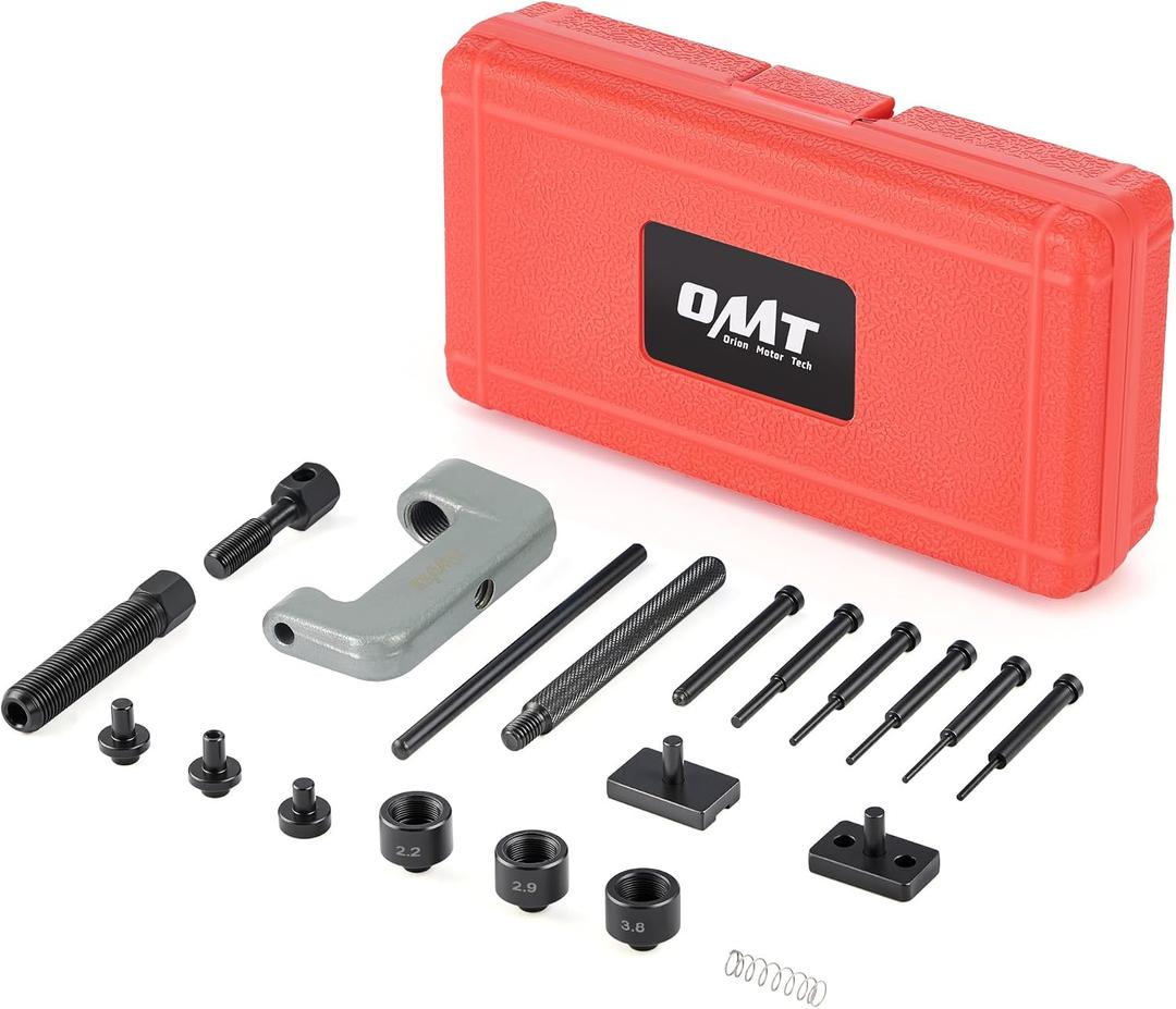Orion Motor Tech 19pc Chain Breaker Tool Kit with C Frame 3 Anvils 5 Break Tips, Dirt Bike ATV Motorcycle Chain Breaker Chain Link Removal Tool Chain Repair Tool for Cam and 25 to 630 Chains
