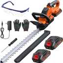 20'' Hedge Trimmer Cordless, 3000RPM Electric Handheld Bush Trimmer with 2 x 2.0Ah Batteries, 180° Rotatable Head, Lightweight and 2/3'' Blade Gap for Garden Yard,Gifts for Father’s Day