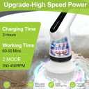 WKY-Electric Spin Scrubber - Upgraded 10-in-1 IPX7 Waterproof Shower Scrubber, Retractable Handle & 2-Speed for Toilet, Bathroom, Bathtub, Tile Floors (Black&white)