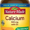Nature Made Calcium 500 mg with Vitamin D3, Calcium and Vitamin D Supplement for Bone Support, 130 Tablets (EXP 10/01/27)