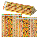PLULON 60 Pieces Fall Thanksgiving Day Pencils with Eraser Holiday Pencils with Thanksgiving Day Elements of Pumpkins, Fall Leaves, Acorns for Fall Thanksgiving Day Party Supplies Wood Pencils