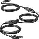 DEWENWILS 25Ft Outdoor Extension Cord Multiple Outlets, Evenly Spaced 3 Outlets Plugs with Safety Cover, 16/3 SJTW Weatherproof Wire for Outdoor String Lights and Holiday Decorations, ETL Listed