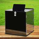 Black Acrylic Wedding Card Box DIY Card Boxes Gift Card Box Money Box Holder for Wedding Reception Anniversary Birthday Party Baby Shower Graduation Decorations (10 x 10 x 10 Inch)