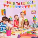 25 PCS Welcome Back to School Banner - Happy 9.78 Feet Pennant Sign Reusable Classroom Decoration with Vibrant Colors & Durable Material for First Day Kindergarten Preschool Party