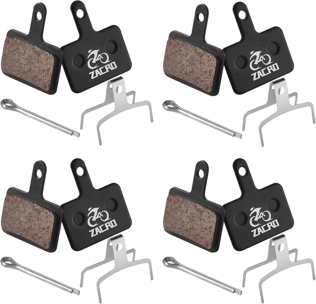 Zacro 2/4 Pairs Bike Brake Pads, Ceramic Bicycle Disc Brake Pads Fit for Tektro Shimano TRP Deore Br-M575 B01s Mt200 M525 M515 T615 T675 M505 M495 M486 M485, Mountain MTB Ebike Brake Pads Replacement