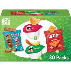 Kellogg's Cheez-It, Pringles & SCOOBY-DOO Lunch Box Snacks, Variety Pack, 27.05oz Box (30 Count) (EXP 08/12/26)