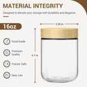 NETANY 4-pack 16oz Glass jars with Airtight Lids, Overnight Oats Containers with Bamboo Lids, Wide mouth Mason Salad jars, Glass Food Storage Containers for Snacks Yogurt Spice Sugar